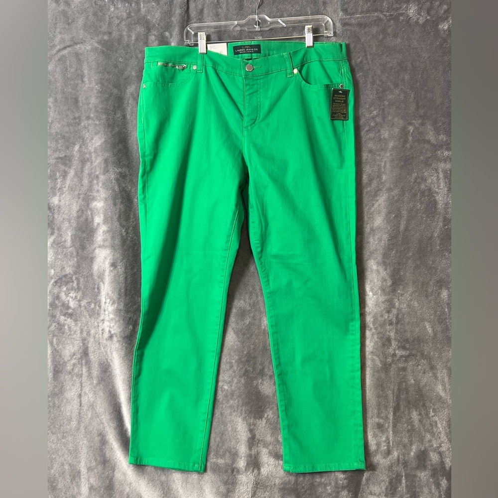 Ralph Lauren Modern Straight Jeans with light stretch in Kelly Green.